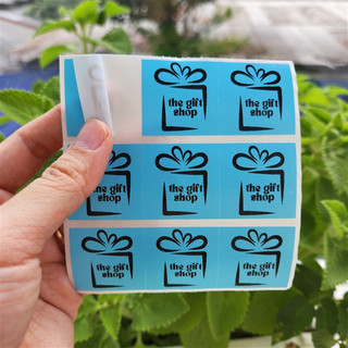 Sét 50 Tem cảm ơn, quay clip, openme màu xanh dương có sẵn keo kích thước 3x3cm