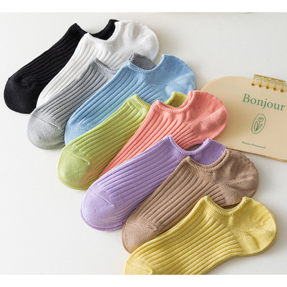 Vớ Tất cotton Nữ cổ thấp đủ màu phong cách trẻ trung và năng động.
