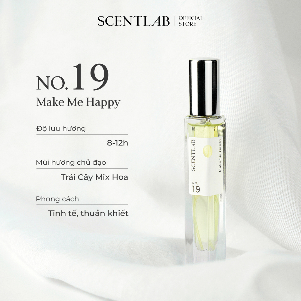 Ảnh Nước hoa nữ SCENTLAB No.19 hương trái cây mix hoa Make Me Happy tinh dầu thơm lâu lưu hương 8h tiểu thư mini 10ml 3