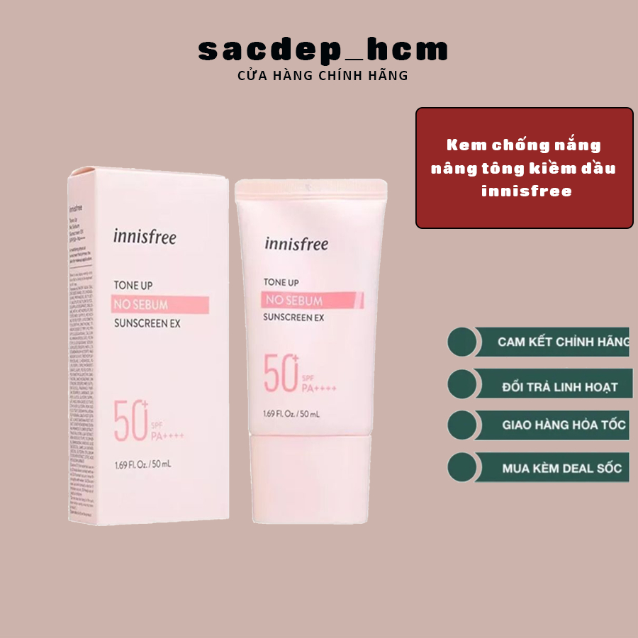 Kem Chống Nắng Nâng Tông Kiềm Dầu Innisfree Tone Up No Sebum Sunscreen Ex Spf 50 Pa 50 Ml 5286