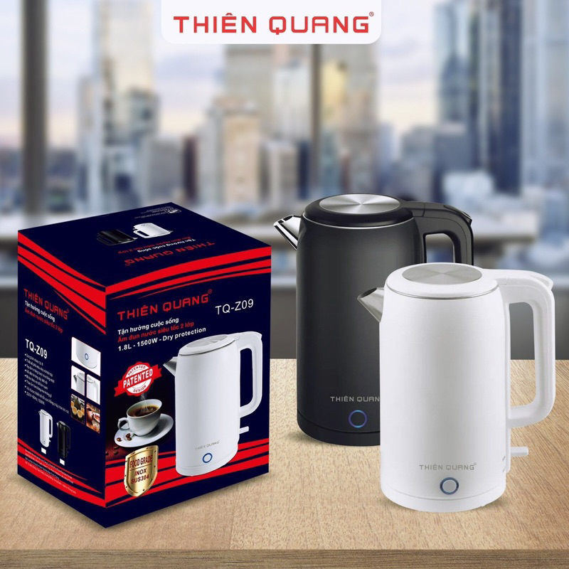 Bình Đun Siêu Tốc ,Ấm Đun Siêu Tốc Giữ Nhiệt Cao Cấp Vòi Inox 304 Thiên Quang