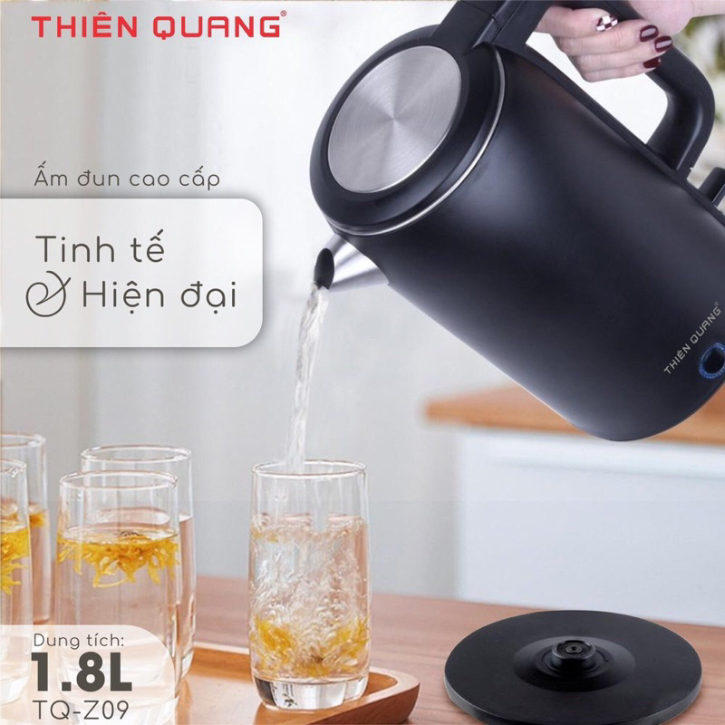 Bình Đun Siêu Tốc ,Ấm Đun Siêu Tốc Giữ Nhiệt Cao Cấp Vòi Inox 304 Thiên Quang