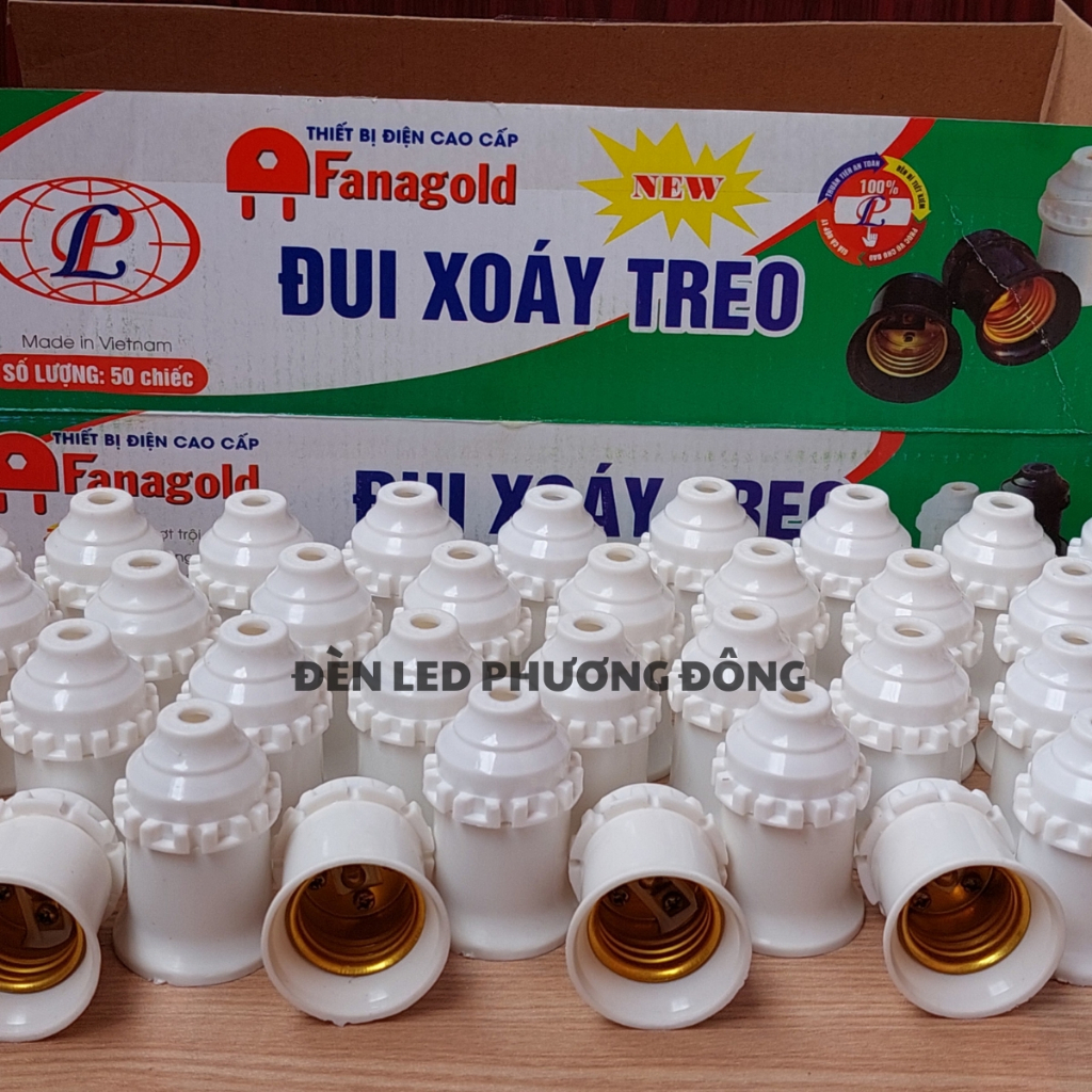 Combo 50 Đuôi đèn treo E27 cao cấp - trắng, đen Thương hiệu FANAGOLD