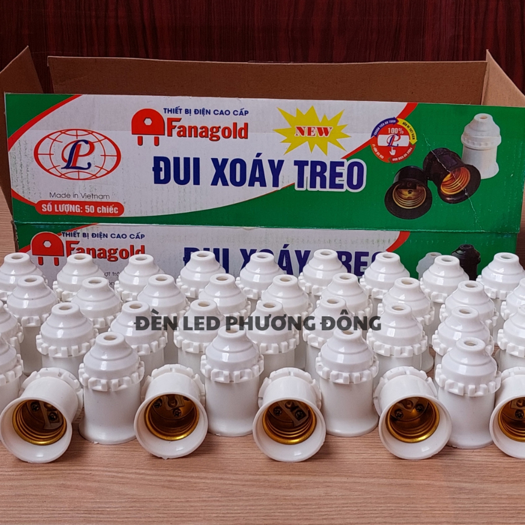 Combo 50 Đuôi đèn treo E27 cao cấp - trắng, đen Thương hiệu FANAGOLD