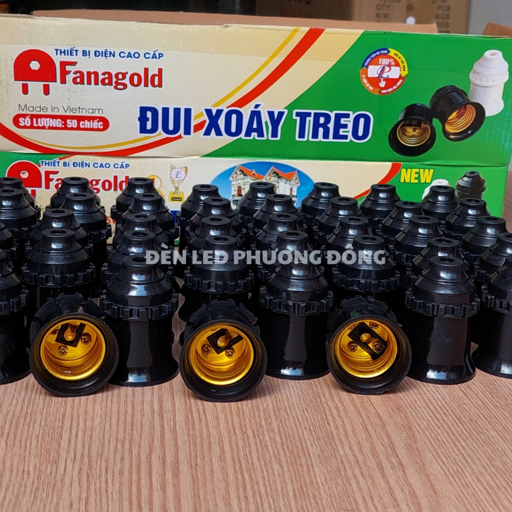 Combo 50 Đuôi đèn treo E27 cao cấp - trắng, đen Thương hiệu FANAGOLD