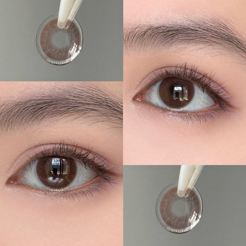 Lens Silicone Hydrogel SPRING HAZEL nâu hồng 6 tháng ko giãn | Kính áp tròng Spring Lens