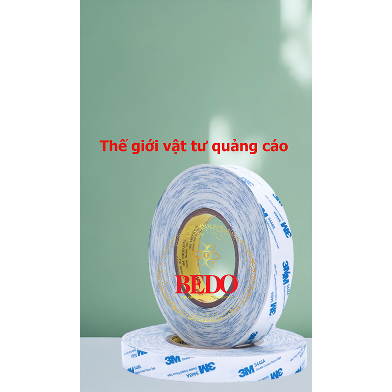 Băng dính 3M 9448A BEDO siêu dính - Băng keo hai mặt chuyên dụng dán biển bảng, trang trí nhà cửa đa năng