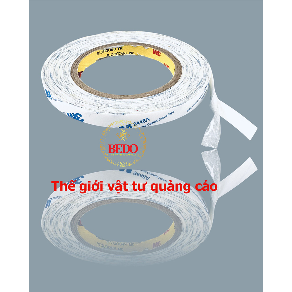 Băng dính 3M 9448A BEDO siêu dính - Băng keo hai mặt chuyên dụng dán biển bảng, trang trí nhà cửa đa năng