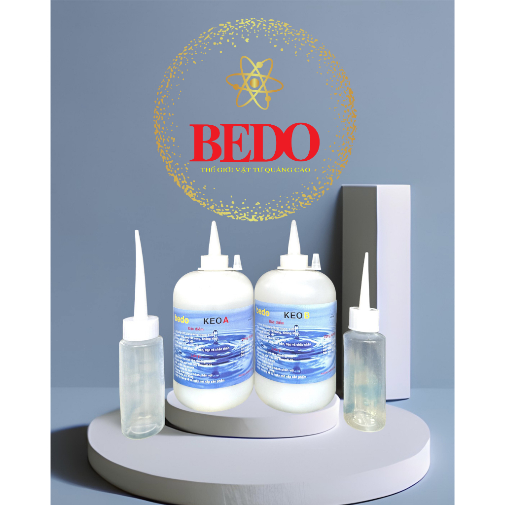 Keo dán AB 2 thành phần trong suốt BEDO kết dính mạnh, dán mica, nhôm, inox, kính đa vật liệu