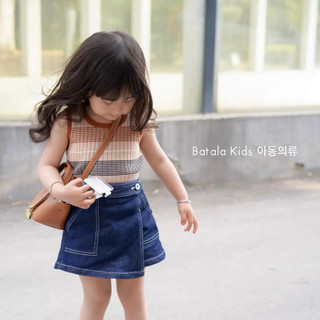 Chân váy jean bé gái Batala kids, quần jean giả váy đi học đi chơi mềm mại thoải mái cho bé từ 10-25kg VAYJEAN