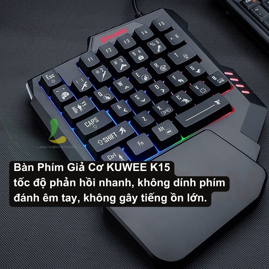 Bàn Phím Giả Cơ Một Tay K13 / K15 Dùng Cho IOS, Android, PC Full LED - Bàn Phím PUBG Mobile | BigBuy360 - bigbuy360.vn