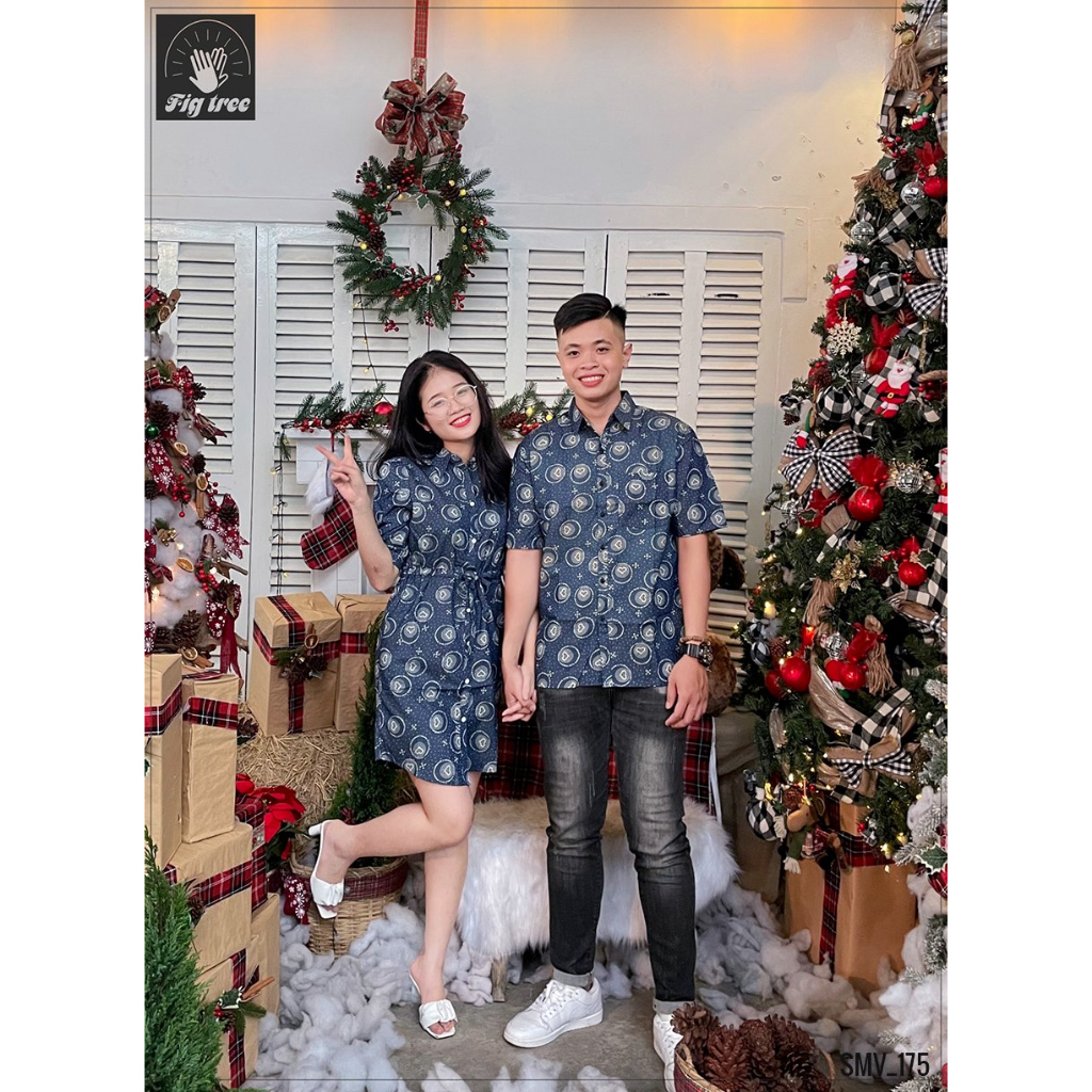 Set Đồ Đôi Denim Fig Tree Họa Tiết Hình Trái Tim Siêu Xinh!!! ( MS : 175)