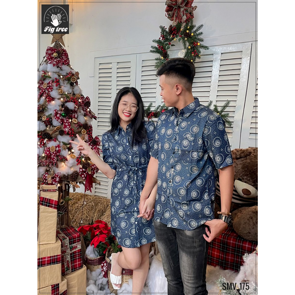Set Đồ Đôi Denim Fig Tree Họa Tiết Hình Trái Tim Siêu Xinh!!! ( MS : 175)