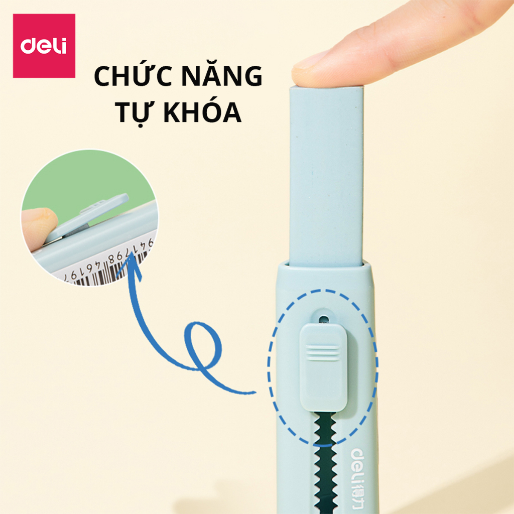 Gôm Tẩy Chì Tam Giác Dạng Kéo Màu Pastel Deli - Không Dính Tay, Không Bụi Bẩn Tiện Dụng Cho Học Sinh - Màu Ngẫu Nhiên