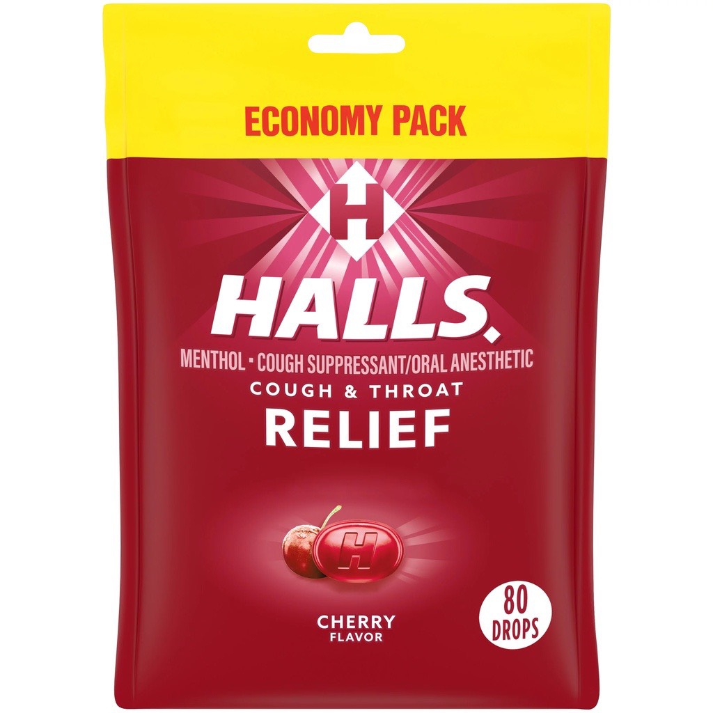 Kẹo Ngậm HALLS Relief Cherry Cough Drops Vị Cherry - 80 Viên | Shopee ...