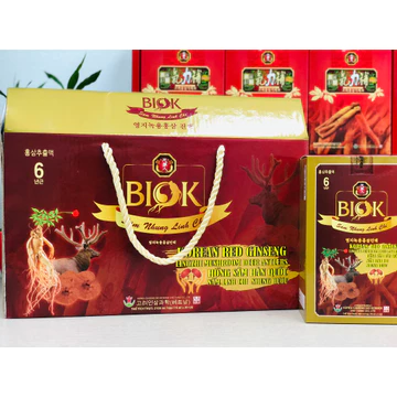 Sâm ngọc linh, sâm hàn quốc nhập khẩu, sâm nhung linh chi BIOK hộp (5 gói* 100ml) nhiều vị an toàn cho sức khỏe.