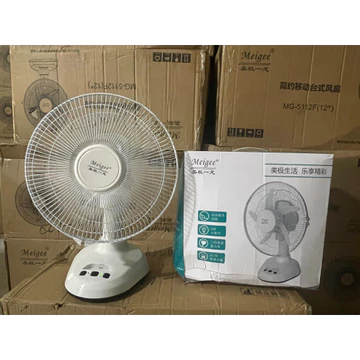Quạt tích điện mini MEIGEE, quạt tích điện để bàn 3 chế độ gió không tiếng ồn, tích hợp đèn led sử dụng 7 đến 8 tiếng