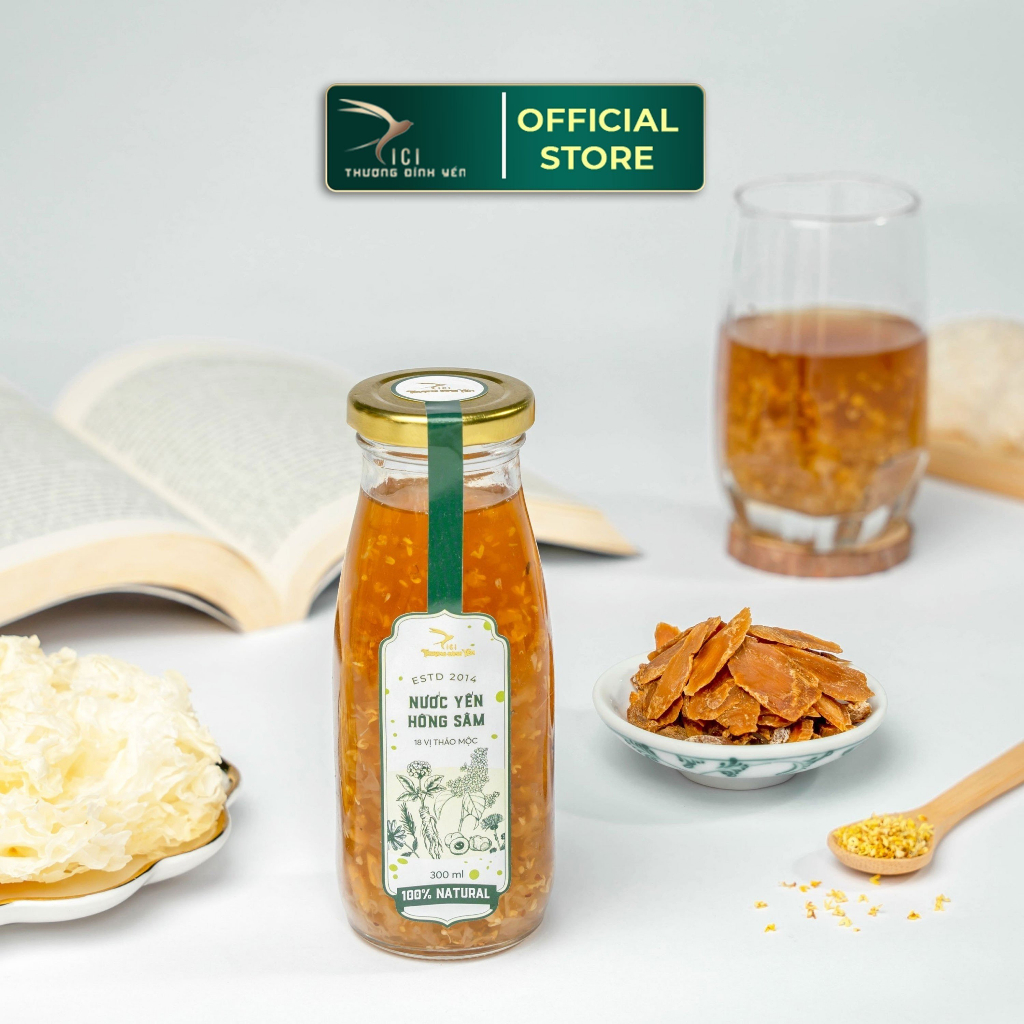 Ảnh 300ml Nước Yến Hồng Sâm Chưng Tươi CiCi Thượng Đỉnh Yến Giải Nhiệt Mát Lạnh Nấu Trong Ngày 1