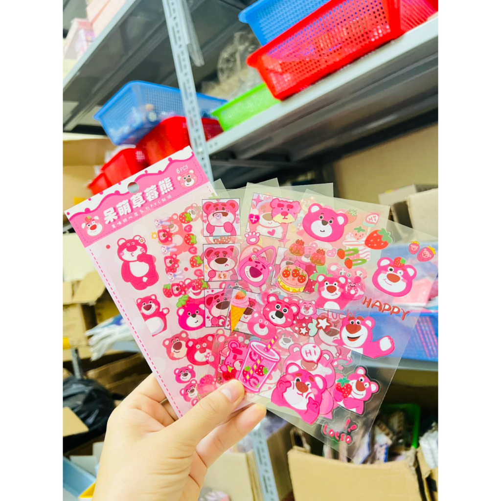 Set 6 tấm sticker gấu dâu nhiều hình ( Loại tấm lớn) shop Liam | Shopee ...