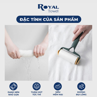 Khăn Tắm Nén Du Lịch Royal Towel 70x140cm Sợi Viscose Tiện Lợi, Dày Dặn, Thấm Hút Tốt, Kháng Khuẩn