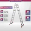 Thang nhôm gấp 4 đoạn 3.4M- 4.7M xếp gọn nhập khẩu Nhật Bản FUJIHOME, thang chữ A, M xếp gọn 4 khúc gia đình đa năng