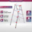 Thang ghế nhôm chữ A 3 - 4 bậc cao 0,8M- 1M gấp gọn nhập khẩu FUJIHOME, thang nhôm chữ A xếp gọn gia đình đa năng
