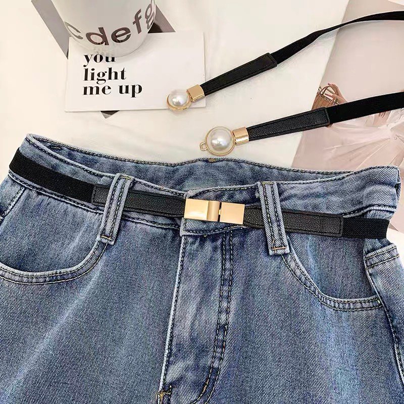 Đai váy chun co giãn dây thắt lưng thun mặt bạc gài DV17 bản nhỏ 1.5cm dây nịt blazer áo sơ mi váy  Đai thắt váy Horizon