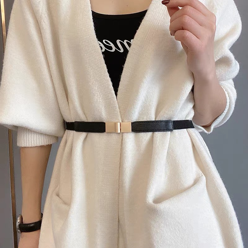 Đai váy chun co giãn dây thắt lưng thun mặt bạc gài DV17 bản nhỏ 1.5cm dây nịt blazer áo sơ mi váy  Đai thắt váy Horizon