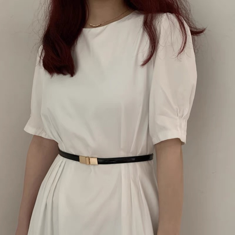 Đai váy chun co giãn dây thắt lưng thun mặt bạc gài DV17 bản nhỏ 1.5cm dây nịt blazer áo sơ mi váy  Đai thắt váy Horizon