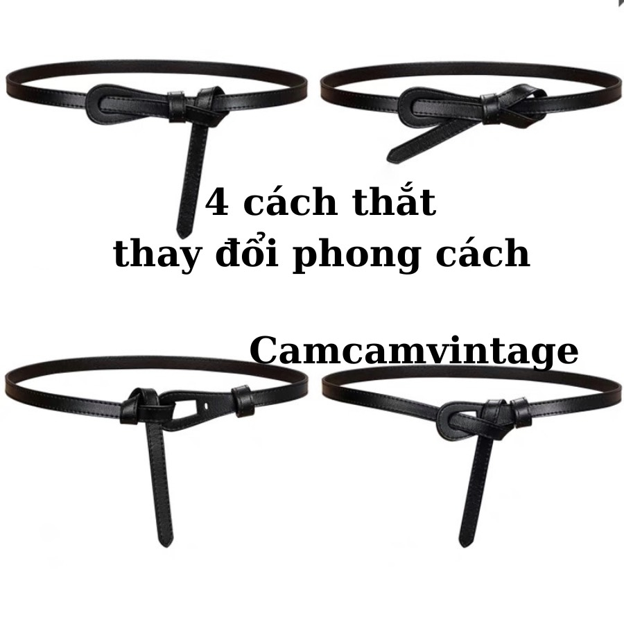 Đai váy da dây thắt lưng nam nữ DV18 gài bản nhỏ 1.3cm sang chảnh dây nịt blazer áo sơ mi váy Đai thắt váy