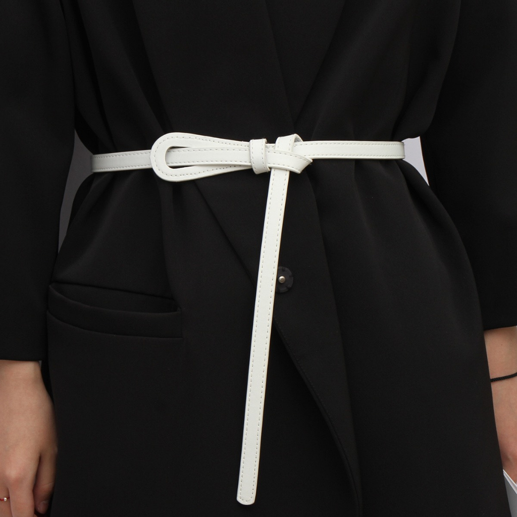Đai váy da dây thắt lưng nam nữ DV18 gài bản nhỏ 1.3cm sang chảnh dây nịt blazer áo sơ mi váy Đai thắt váy