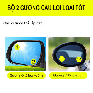 Gương Cầu Lồi Ô Tô Cao Cấp Gương Cầu Lồi Ô Tô Chính Hãng 3R Có Viền Xoay 360 An Toàn Khi Lái Xe