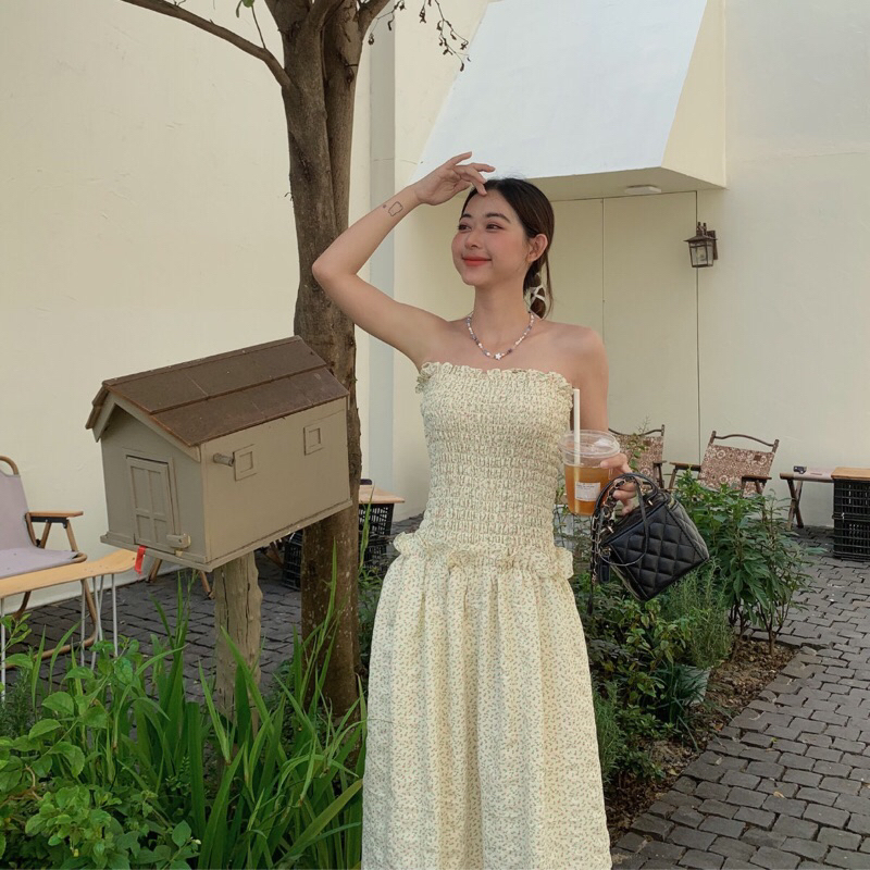 Đầm hai dây dáng dài hoa nhí _ April6 Clothing