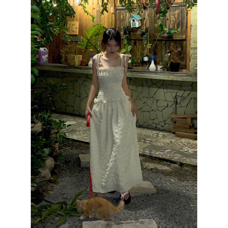 Đầm hai dây dáng dài hoa nhí _ April6 Clothing