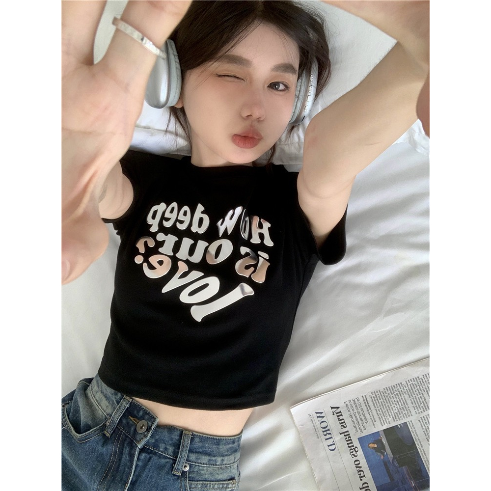 [Deal xả kho ] ÁO Thun Croptop TRÁI TIM BẠC Genzshop