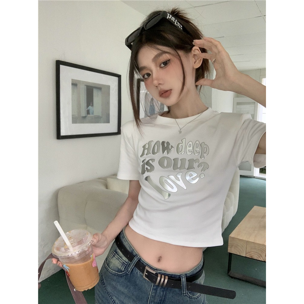 [Deal xả kho ] ÁO Thun Croptop TRÁI TIM BẠC Genzshop