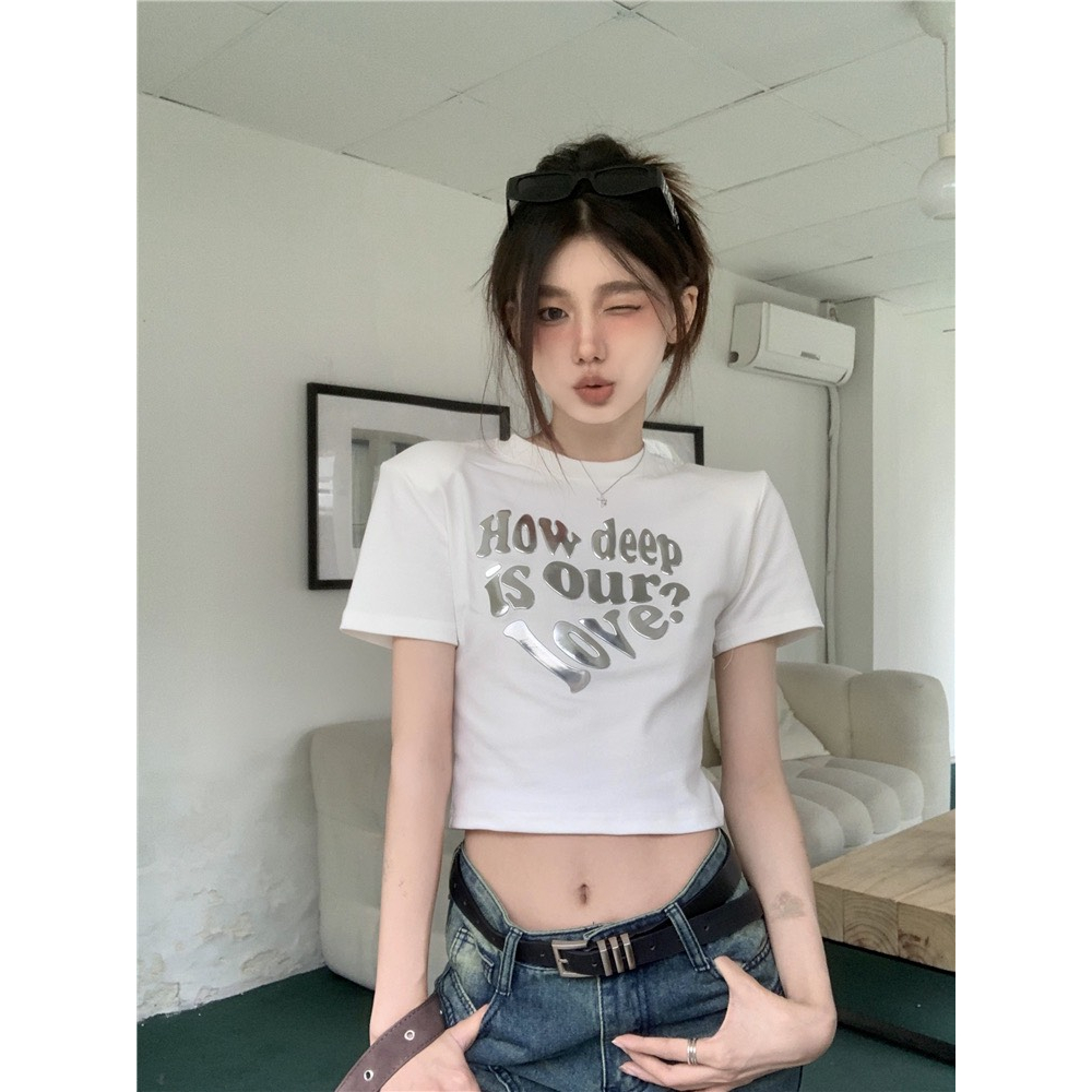 [Deal xả kho ] ÁO Thun Croptop TRÁI TIM BẠC Genzshop