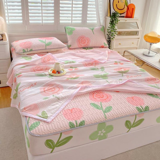 Chiếu điều hòa cao su non kèm chăn thun lạnh, set 4 món chiếu cao su non bọc đệm cao từ 5cm đến 30cm