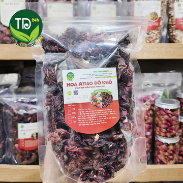Hoa Atiso đỏ khô (Hoa bụp giấm/Hoa Hibiscus) loại 1, nguyên liệu pha trà, chưng yến, làm siro [1kg] I Kho Thảo Dược 24h
