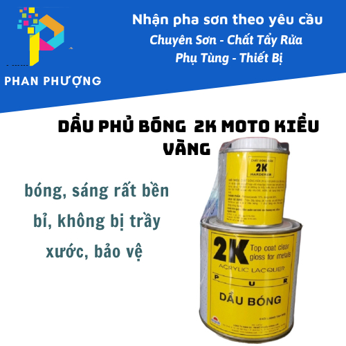 SƠN DẦU PHỦ BÓNG 2K MOTO KIỀU VÀNG 1kg