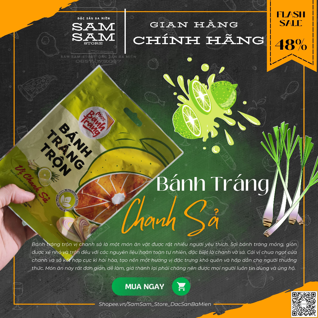 [Mới] Bánh Tráng Trộn Bịch Trọng Lượng 23g Vị Chanh Sả Thương Hiệu Miss Bánh Tráng Đặc Biệt Thơm Ngon Giá Cả Phải Chăng
