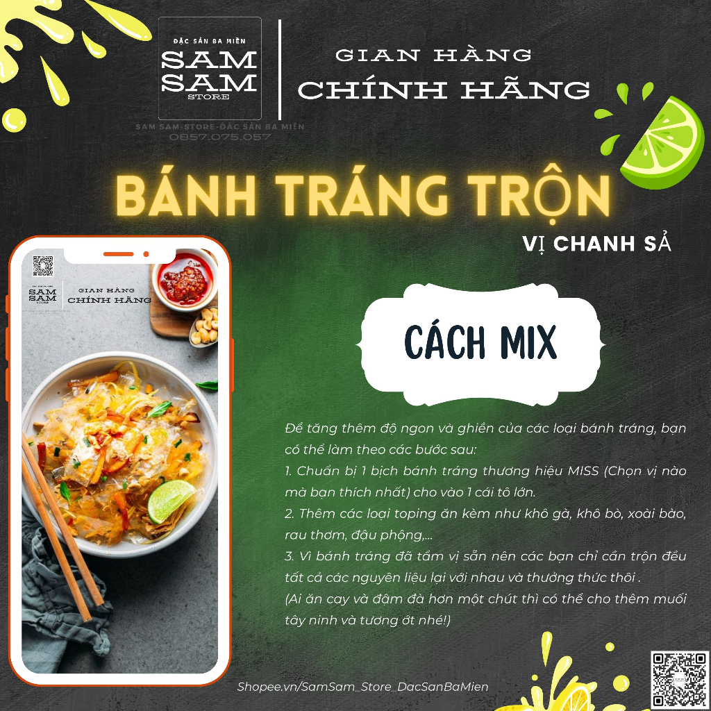 [Mới] Bánh Tráng Trộn Bịch Trọng Lượng 23g Vị Chanh Sả Thương Hiệu Miss Bánh Tráng Đặc Biệt Thơm Ngon Giá Cả Phải Chăng