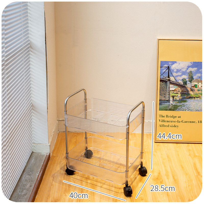 Kệ Để Đồ Trong Suốt Có Bánh Xe Xoay 360 Độ Tiện Lợi, Giá Để Đồ Đa Năng