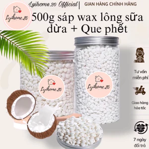 SÁP WAX LÔNG 500g SỮA DỪA HARD WAX BEANS LOẠI SÁP CAO CẤP THƠM SIÊU SẠCH SIÊU BÁM LÔNG tặng que gỗ LYIHOME.20