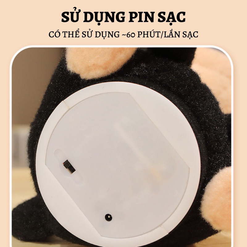 Đồ Chơi Chó Bông Điện Tử Sợ Ong Chích, Chú Chó Nhồi Bông Biết Kêu Biết Hát PUKAPI