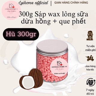 Hũ 300g sáp wax lông sữa dừa cao cấp siêu bám lông hàng nhập khẩu nhiều dưỡng chất Lyihome