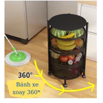 Kệ xoay vuông, tròn nhà bếp đóng mở dễ dàng, có bánh xe di chuyển,kệ đựng đồ sơn tĩnh điện thép không gỉ — ảnh 5