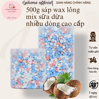 Hũ 500gr sáp wax tẩy làm rụng lông mix nhiều dòng sữa dừa tẩy lông nách,tay chân,bikini dùng được cho da nhạycảm Lyihome
