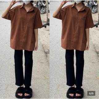 Áo sơ mi 1 túi from rộng Yến Tee ,chất nhung lì cao cấp không lộ #1021