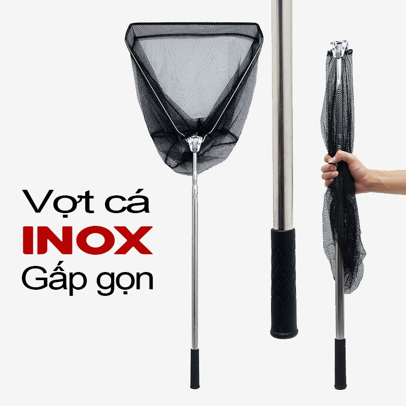 Vợt inox gấp gọn mặt tam giác siêu bền Docaugiatot68 vợt inox có thể ...